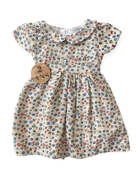 Robe à col, doublée, noeud dans le dos, Little Bear