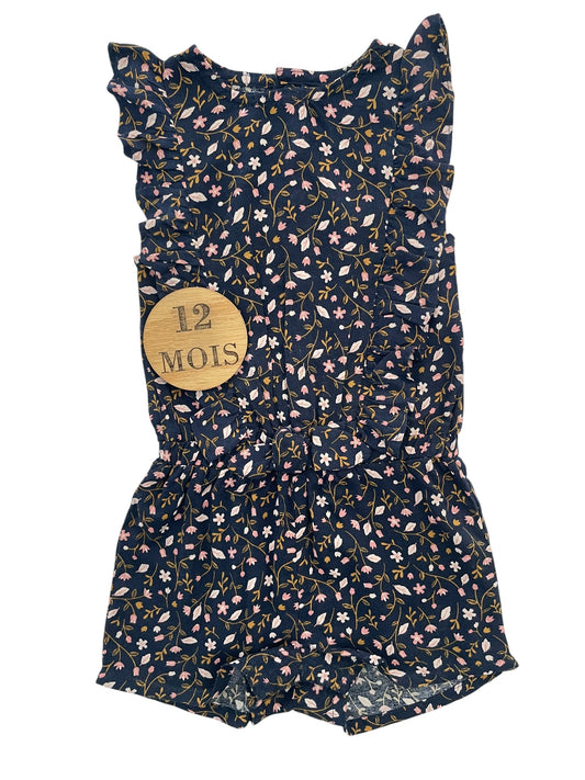 Combishort bleu-nuit fleurie, Kiabi