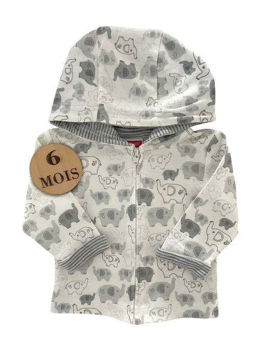 Gilet fin à capuche, éléphants, Fisher Price