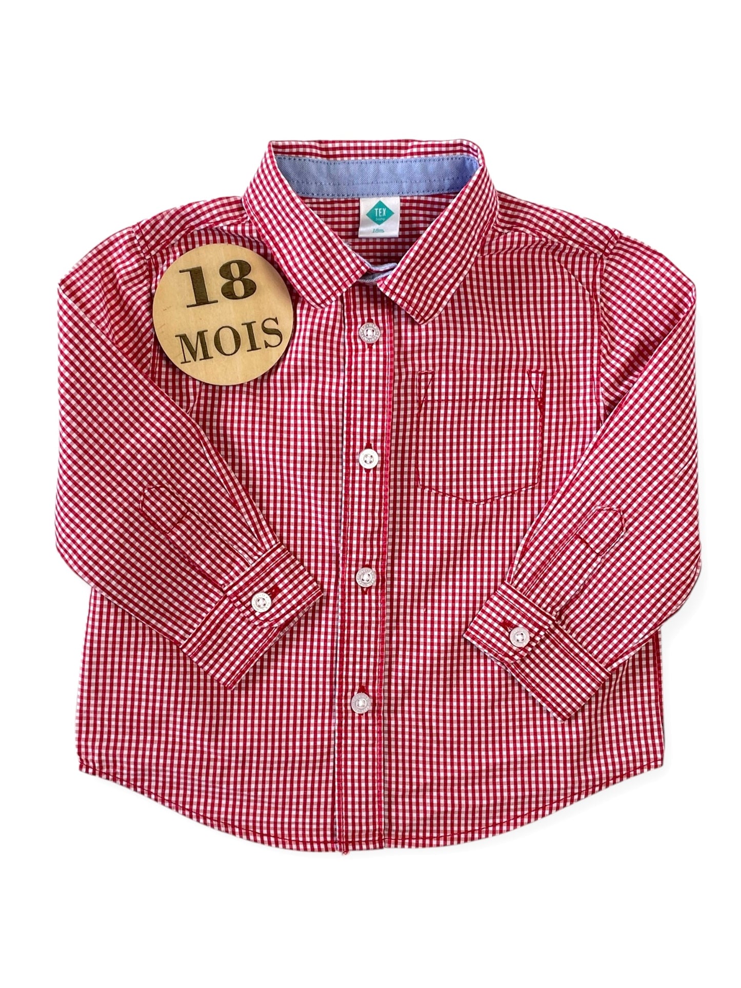 Chemise à carreaux, rouge, TEX