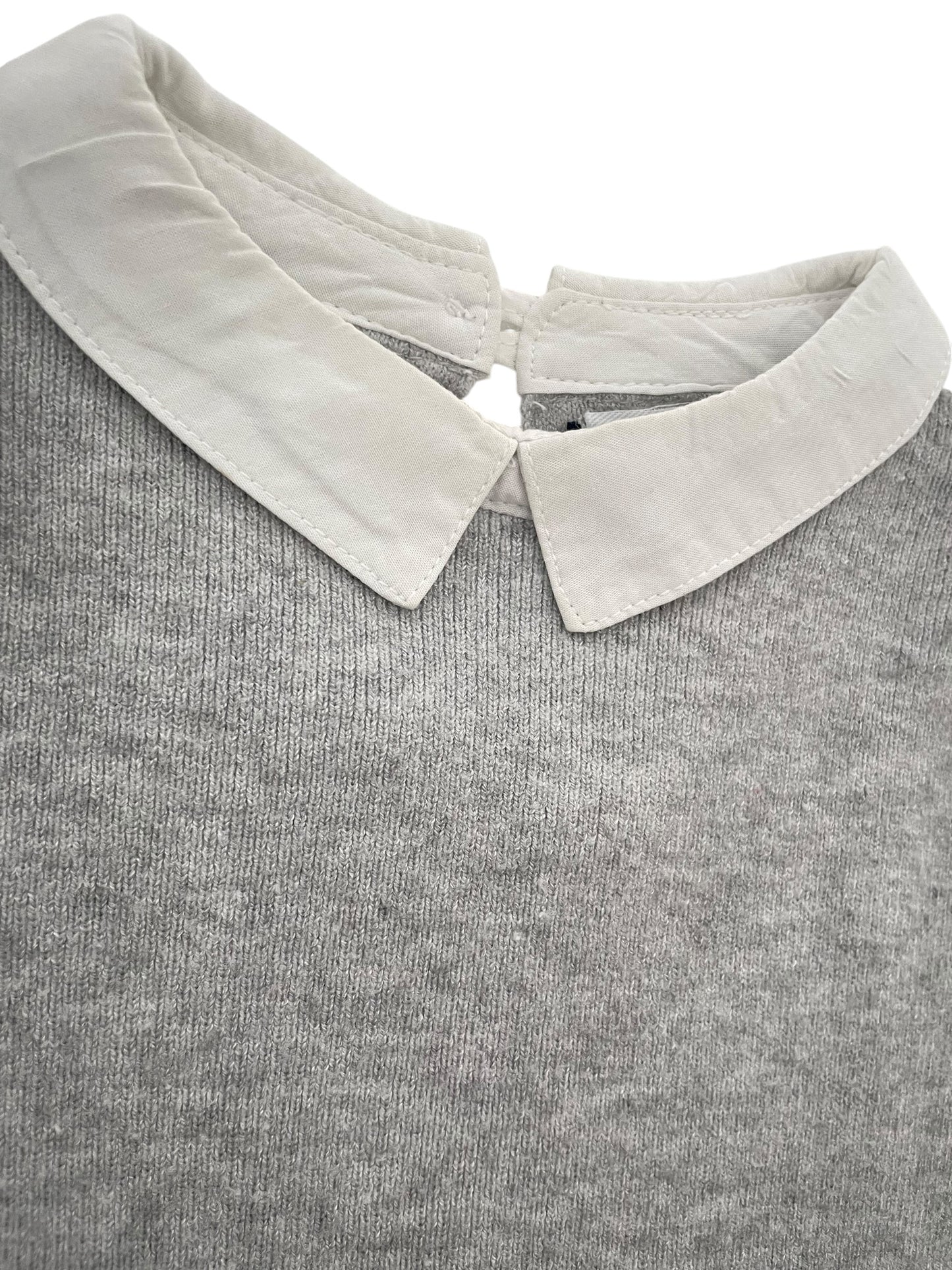 Pull fin à col, gris clair, Kiabi