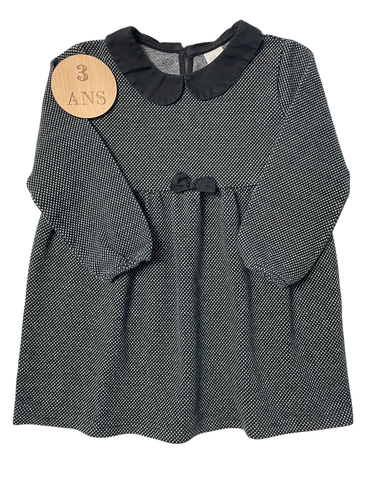 Robe à col, gris-foncé, H&M