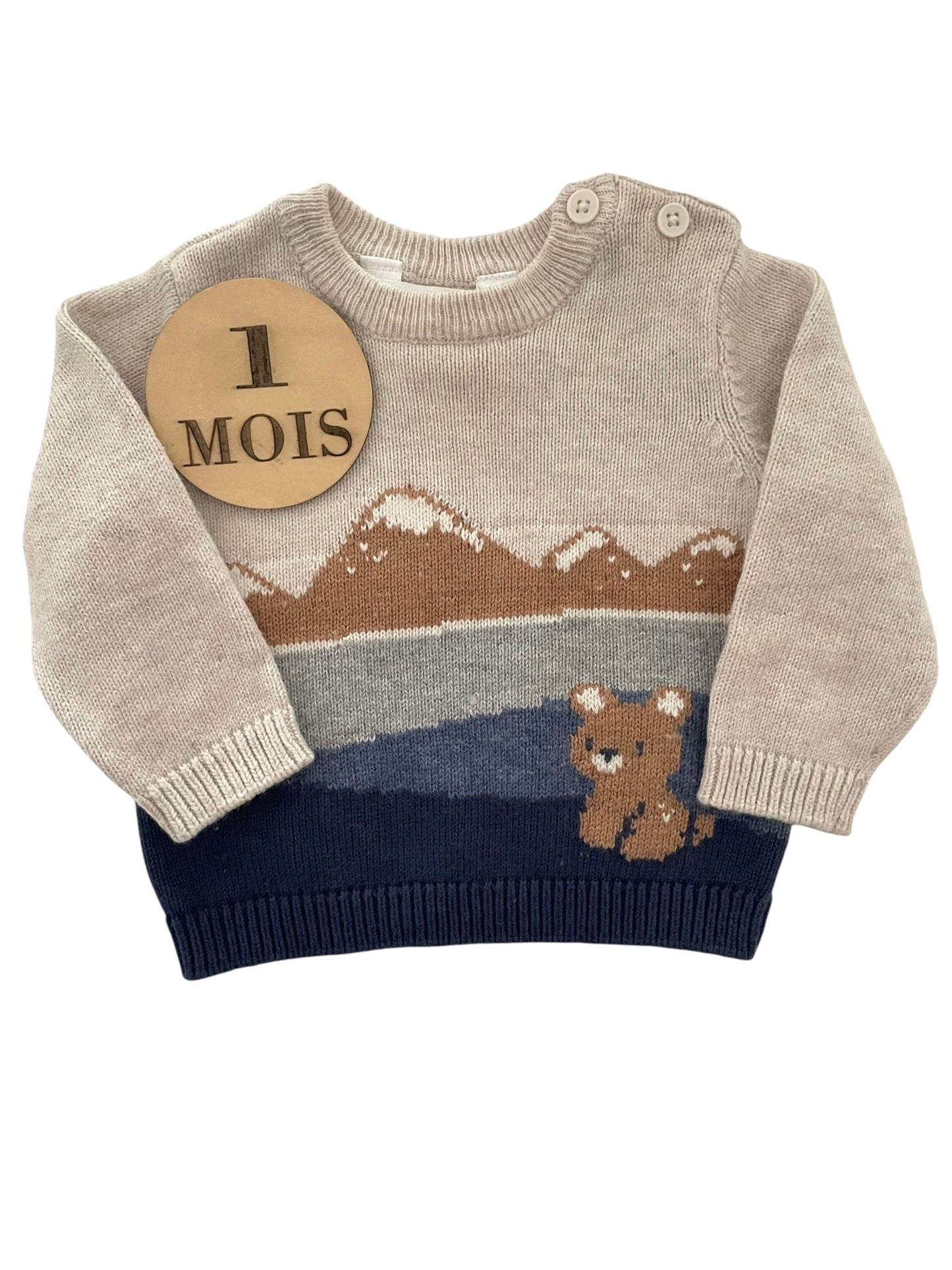 Pull en mailles, ourson, Mayoral