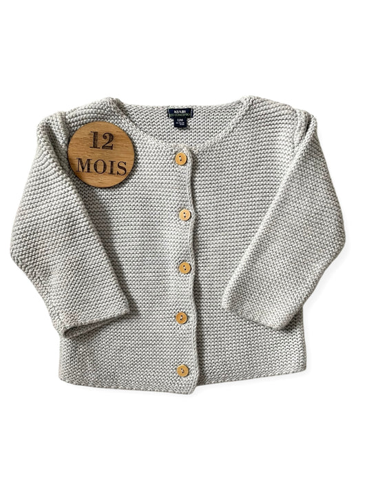 Gilet en mailles, gris clair, Kiabi