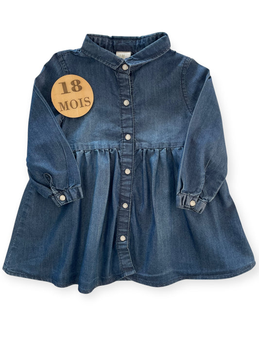 Robe à col, couleur jean, H&M