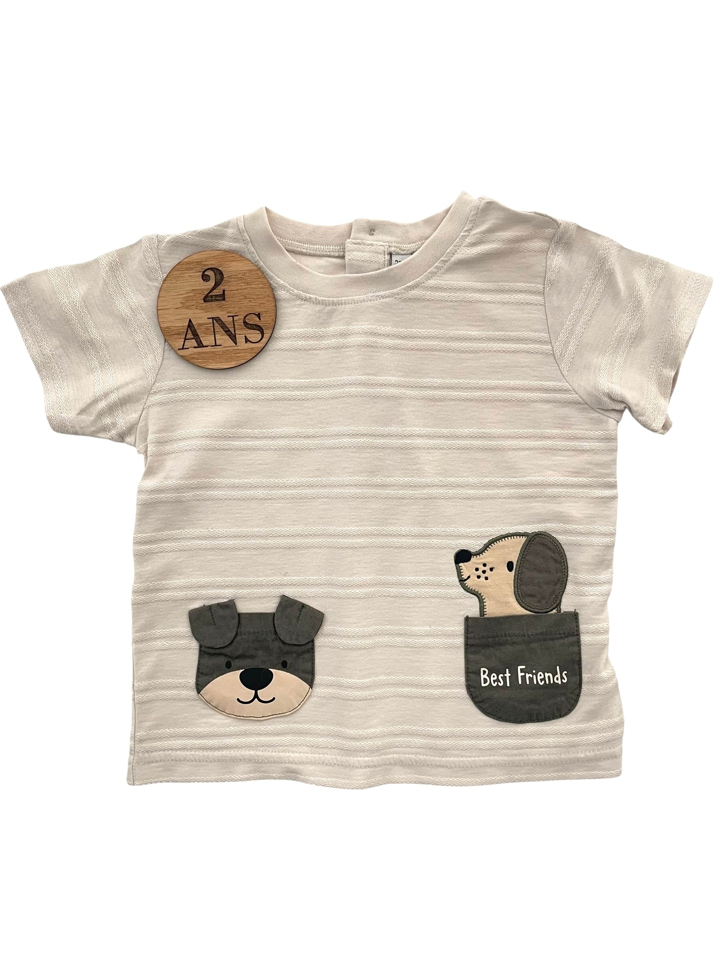 Tee-shirt écru, chien