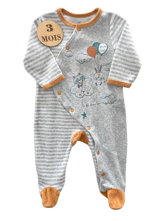 Pyjama velours, gris, Mots d’enfants