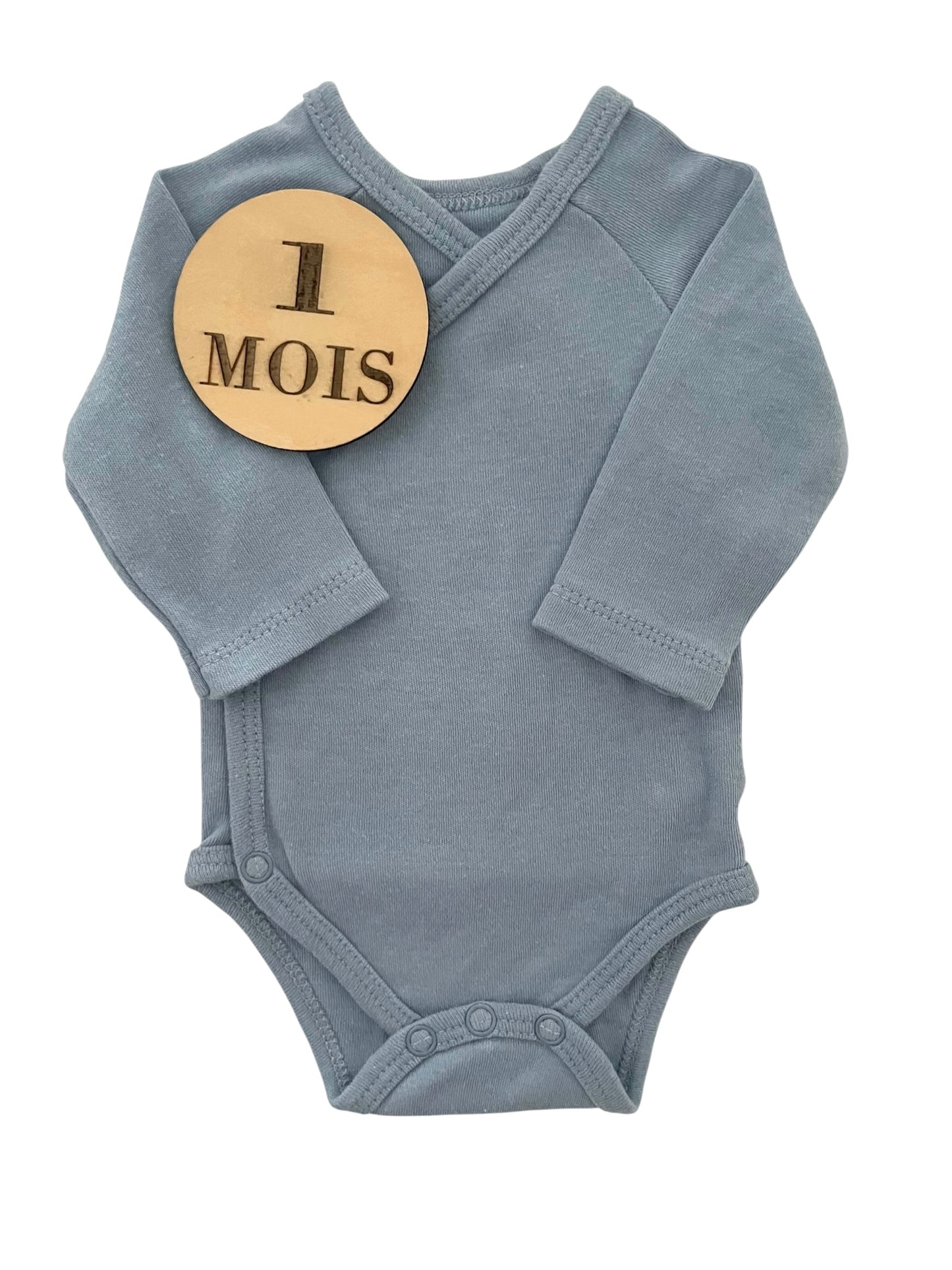 Body uni, bleu, Mes petits cailloux