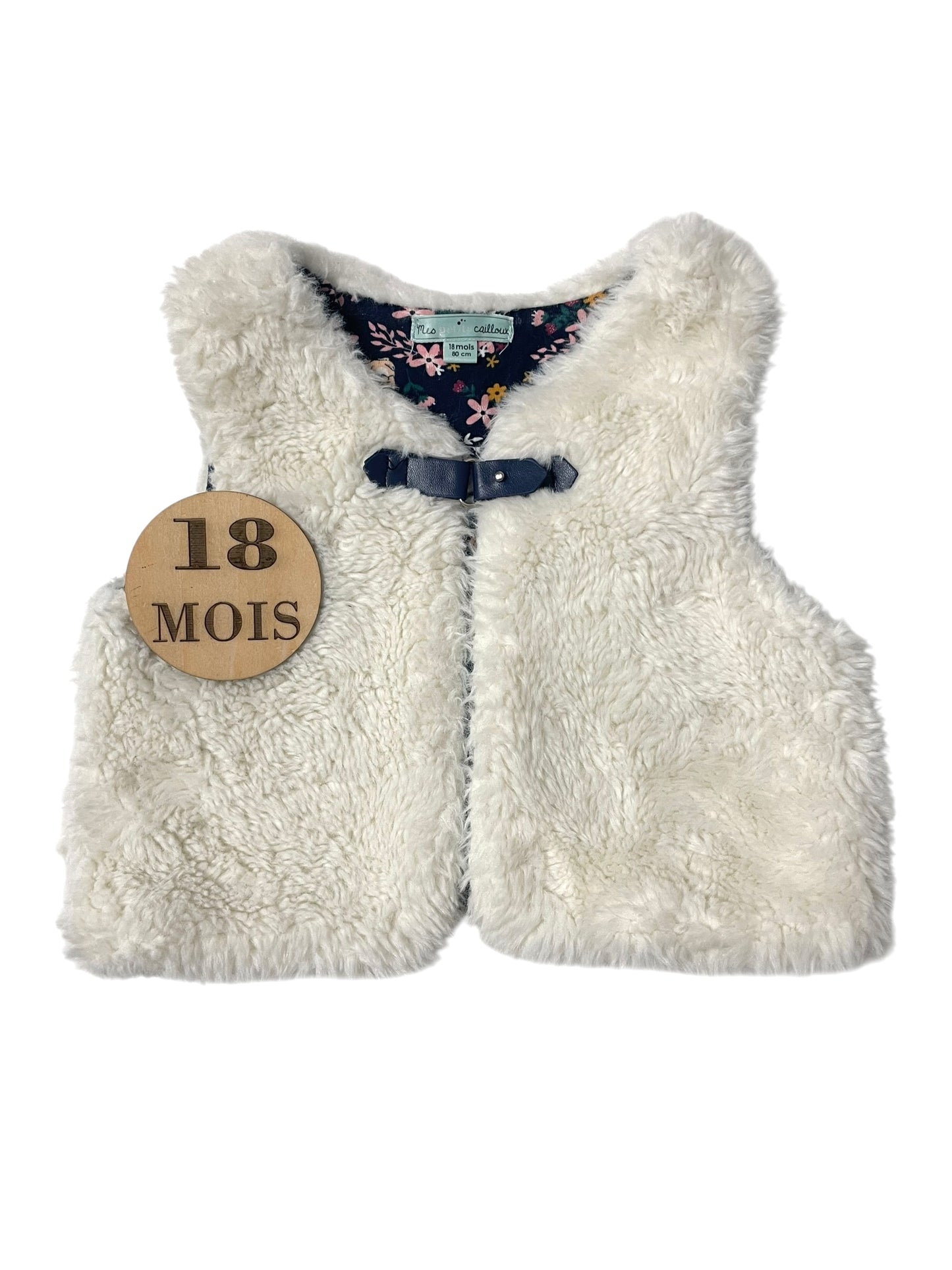 Gilet sans manche, écru, Mes petits cailloux