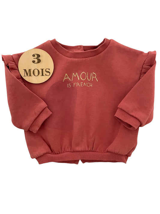 Sweat rouge/ rose, amour, TAO