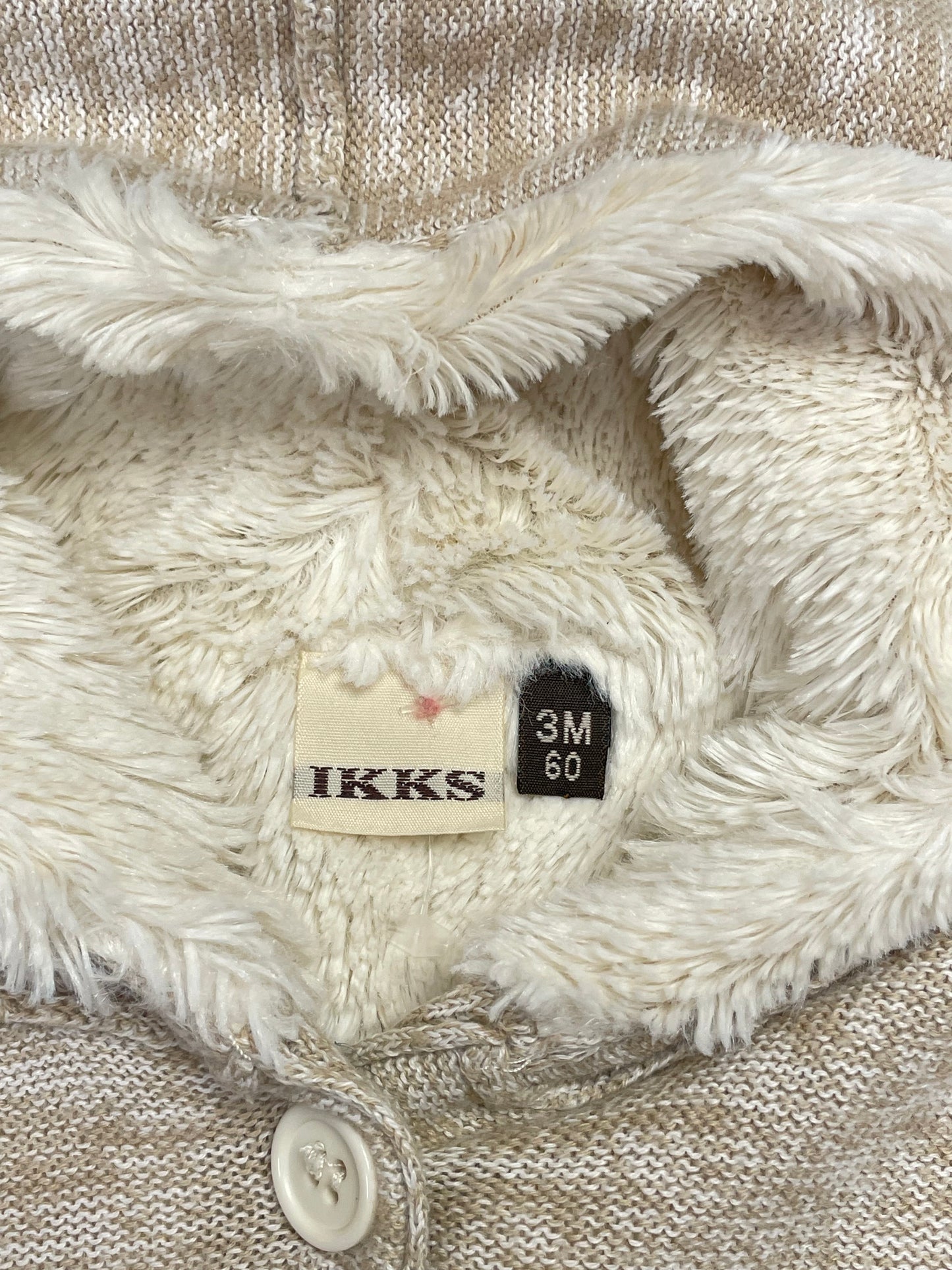 Manteau en mailles, fourré, crème, IKKS