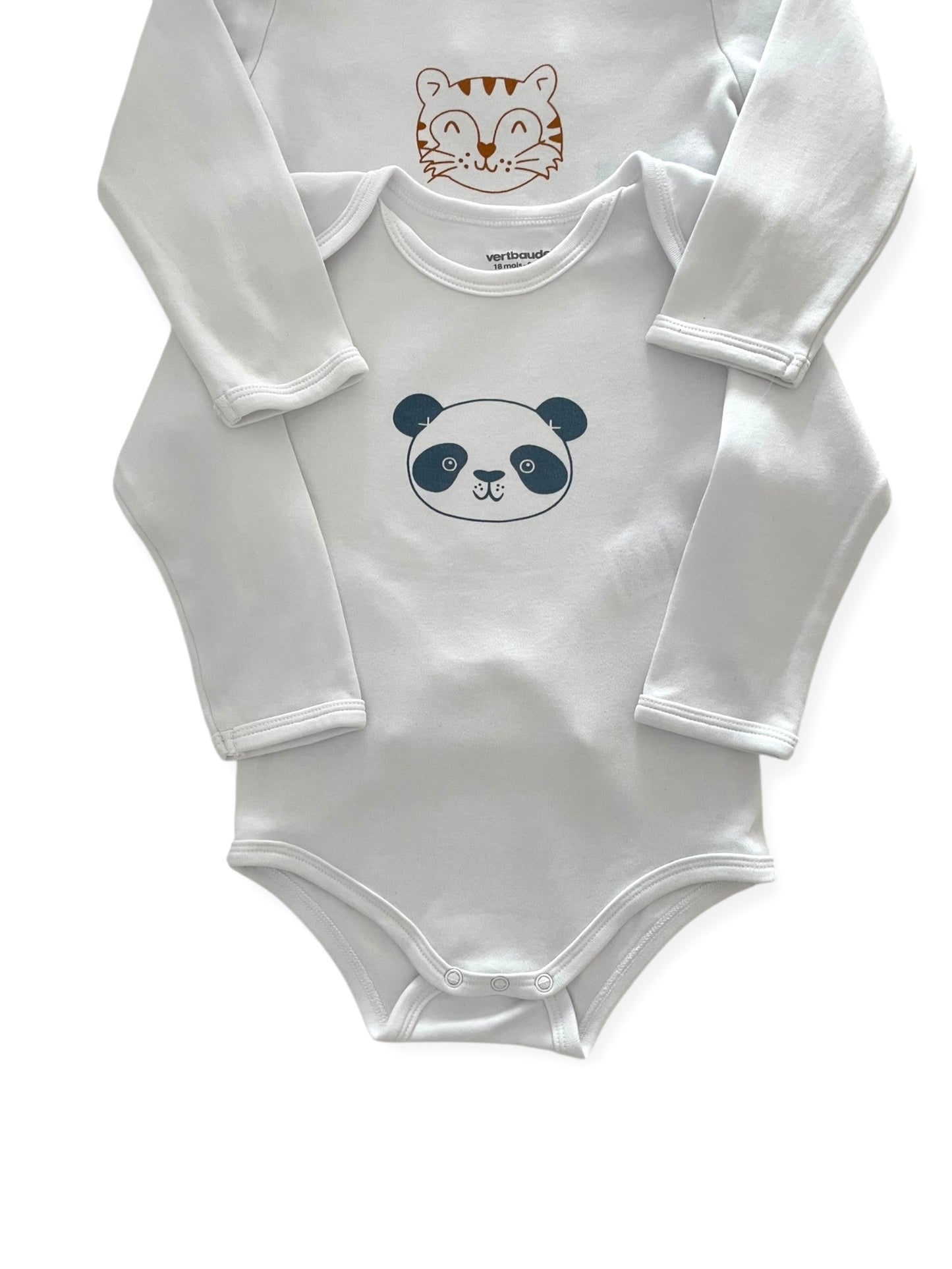 Lot 3 bodies blancs, Vertbaudet