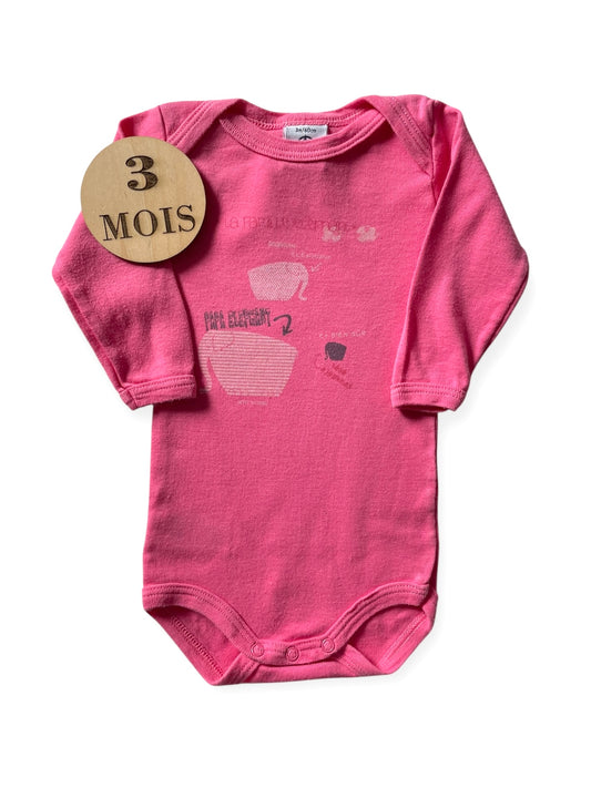 Body rose fuchsia, éléphant, Petit Bateau