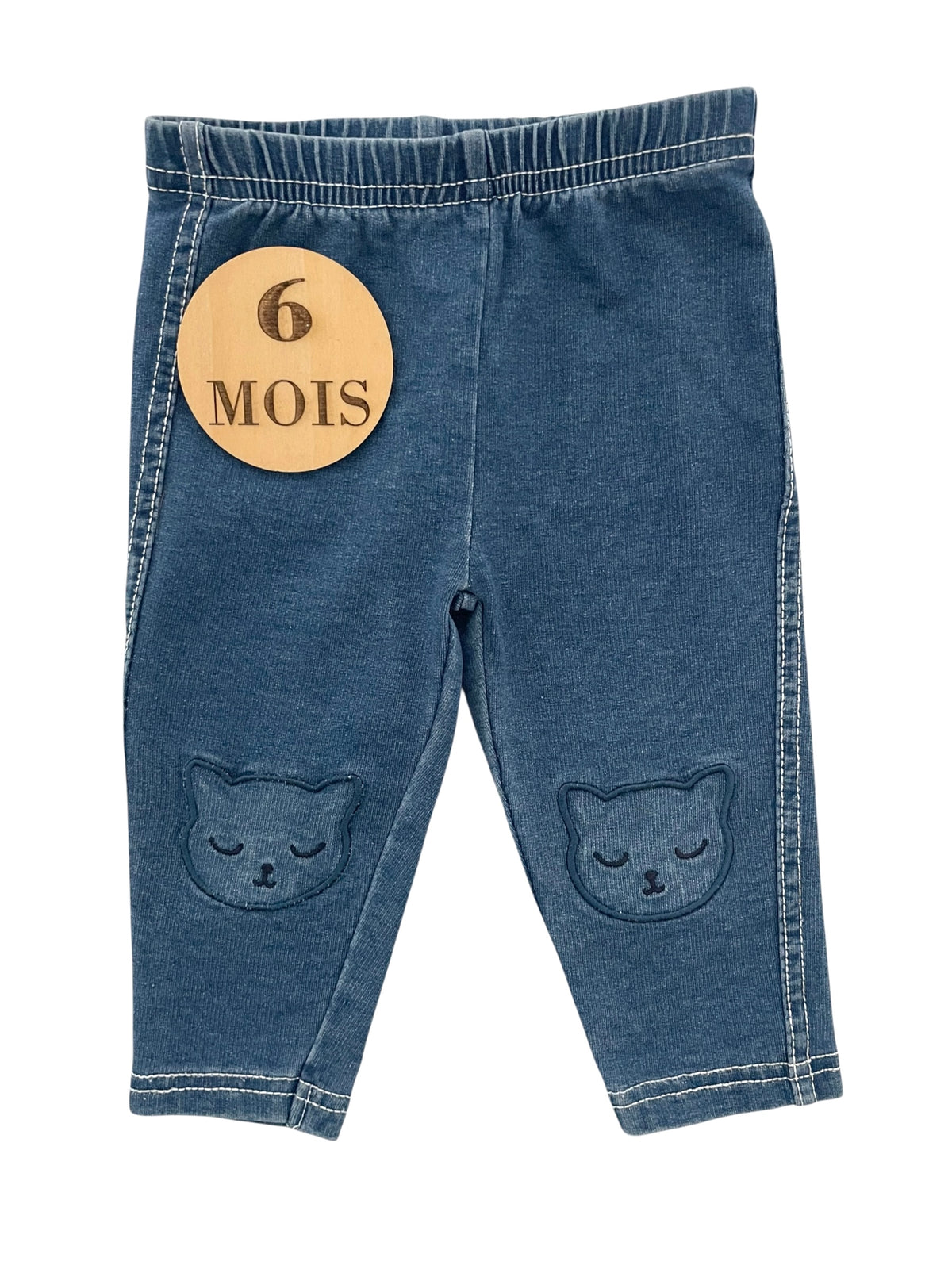Jegging bleu chats
