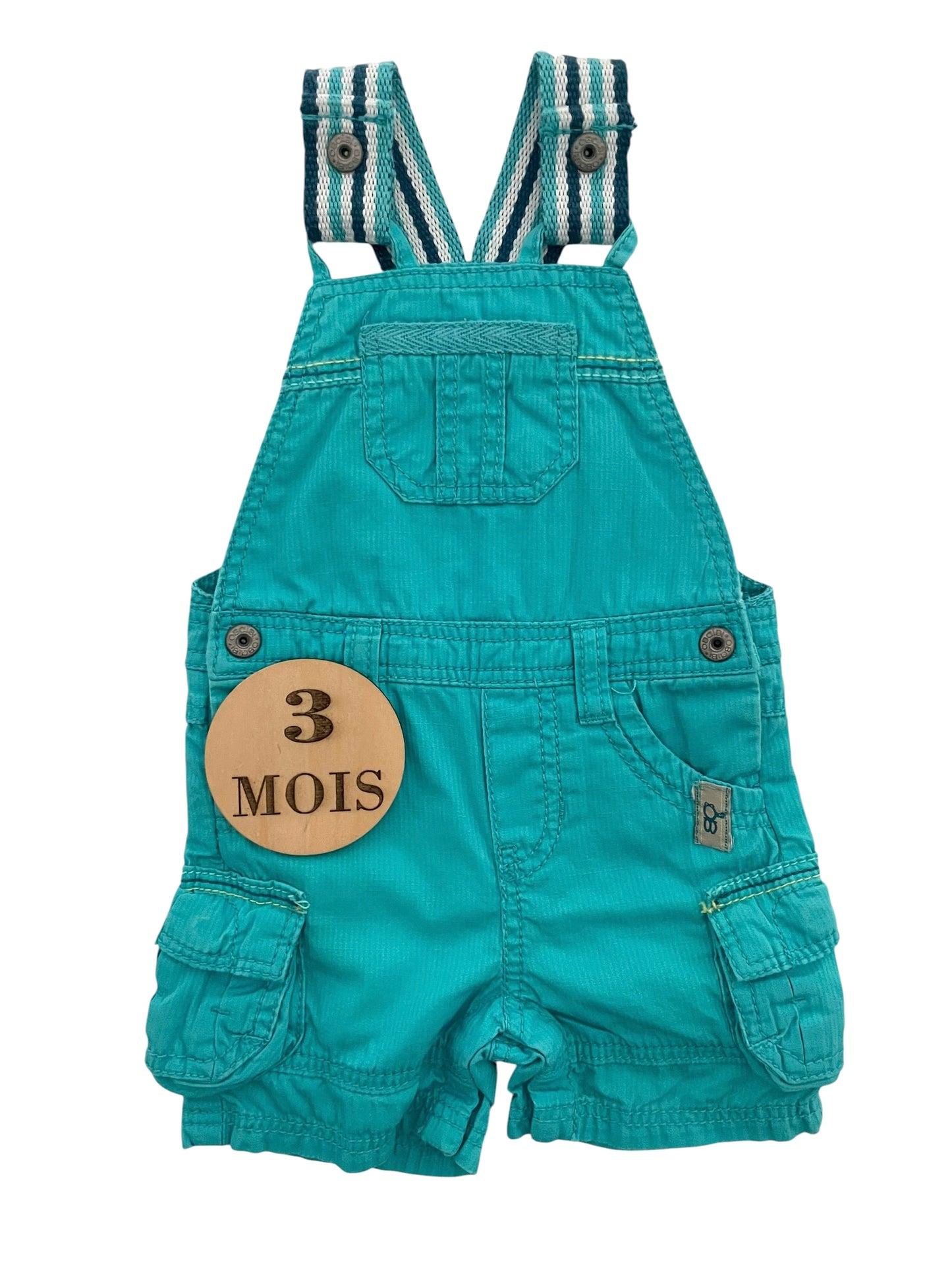 Salopette short, turquoise, Obaïbi