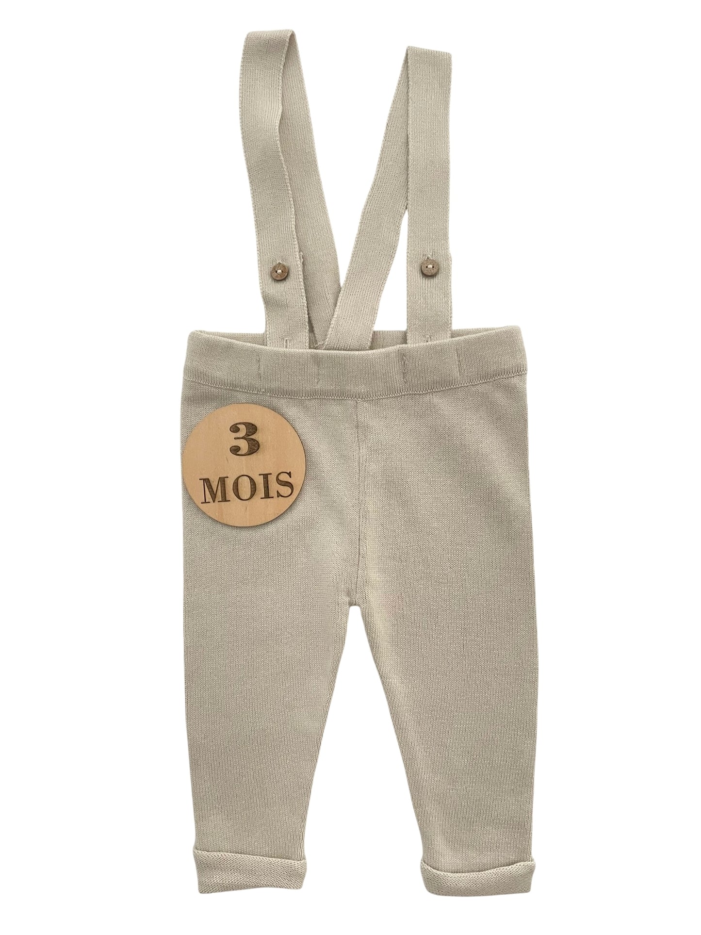 Pantalon à bretelles en mailles, crème, Zeeman