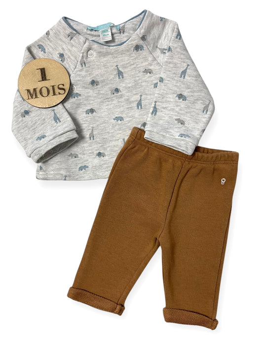 Ensemble molletonné, sweat et pantalon, Obaïbi