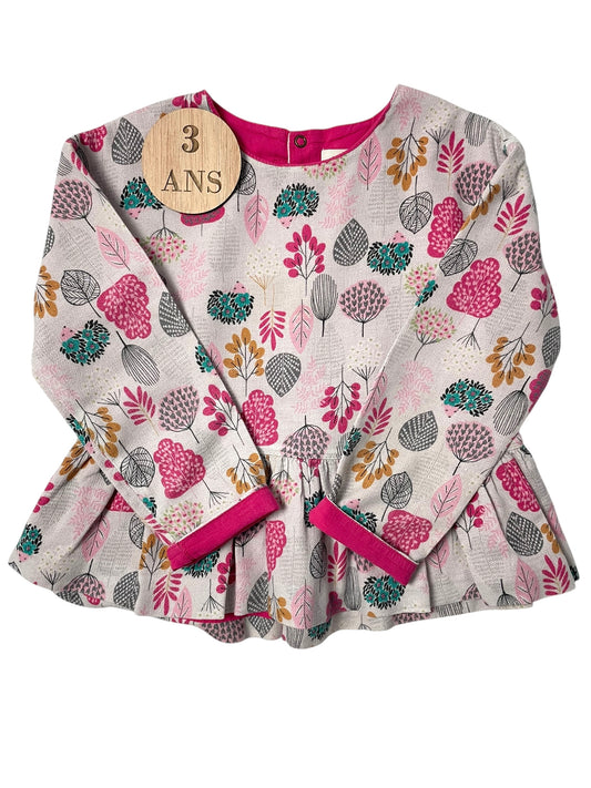 Blouse grise et rose, Catimini