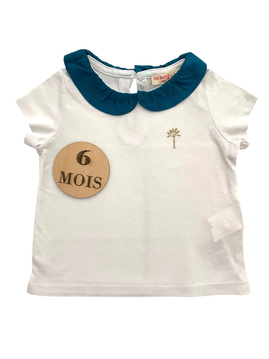 Tee-shirt blanc à col, DPAM