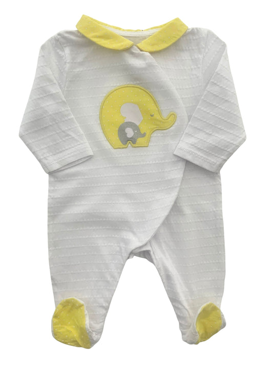 Pyjama coton, blanc et jaune, Obaïbi