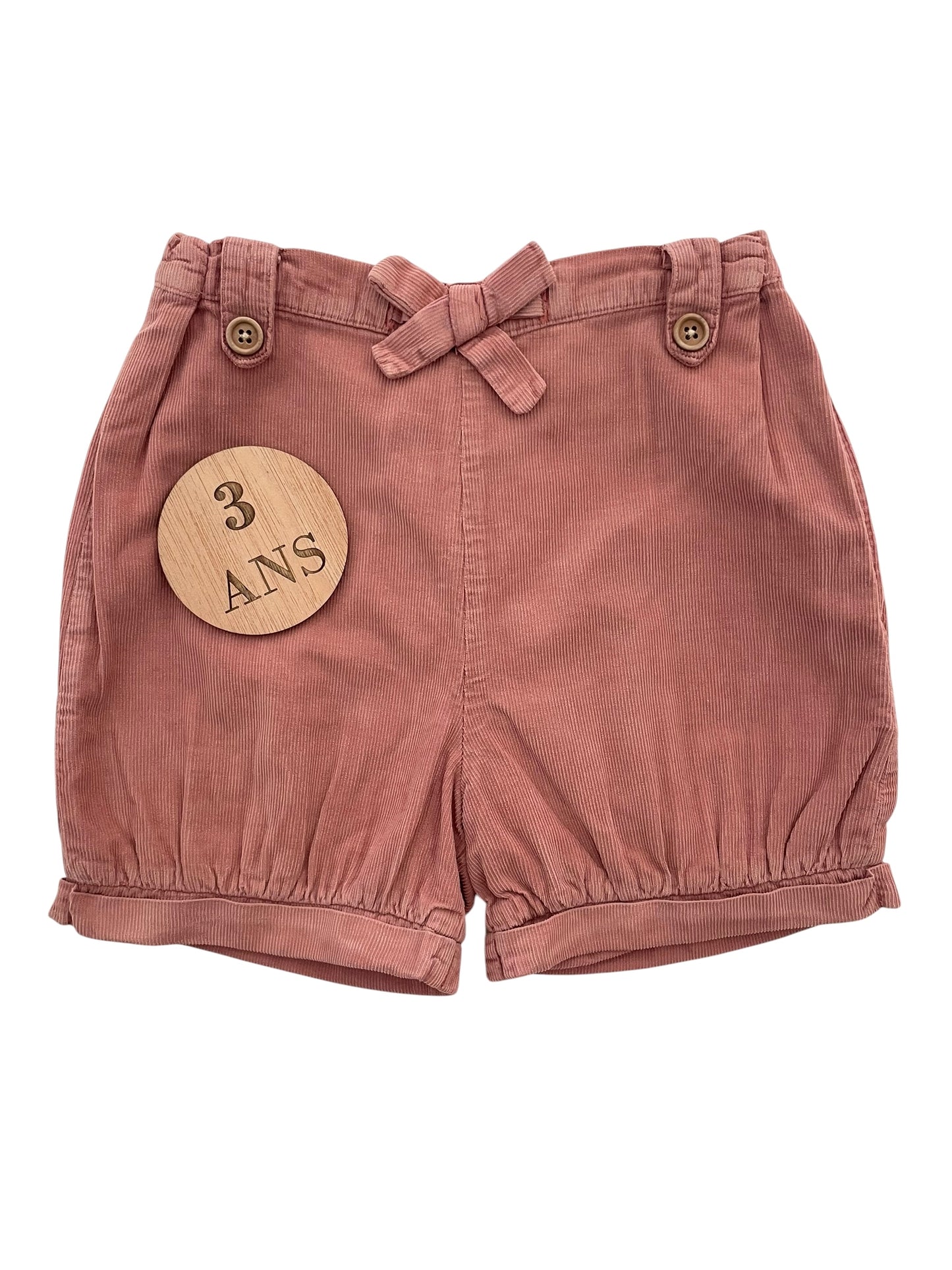 Short en velours, vieux rose, Cyrillus