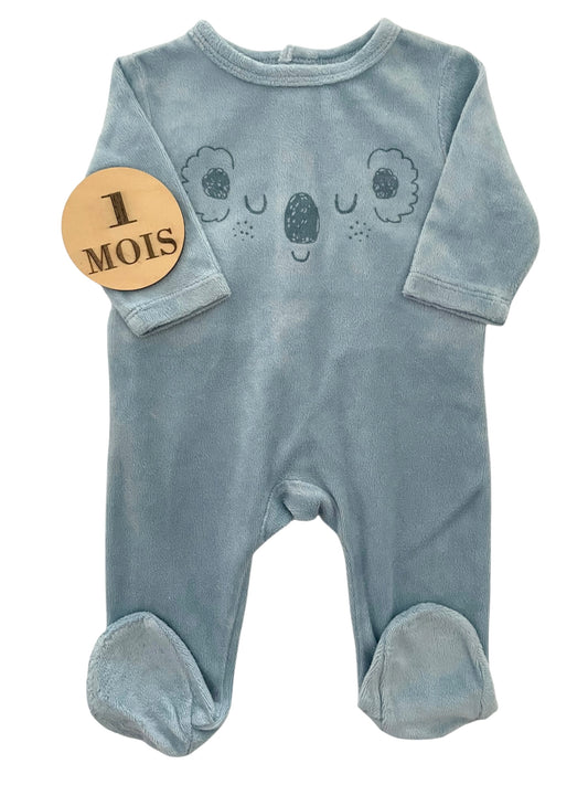 Pyjama velours, bleu, koala, TEX