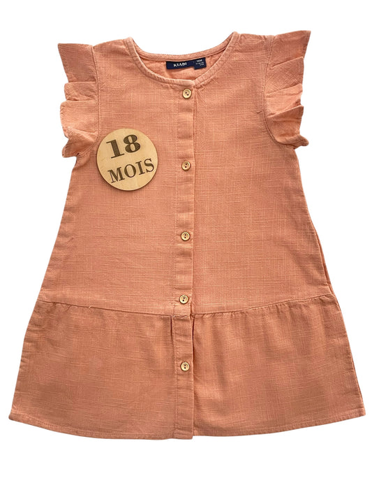 Robe en toile, saumon, Kiabi