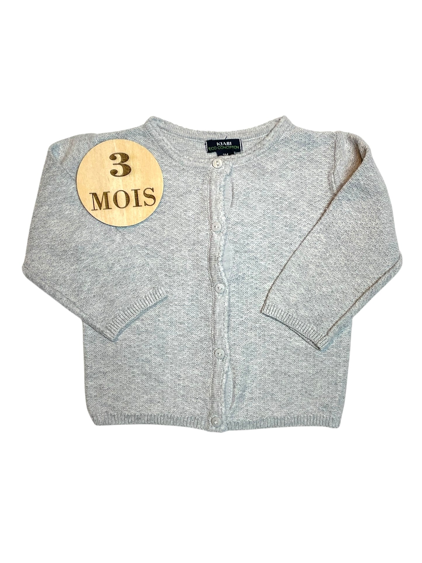 Gilet fin, gris clair, Kiabi