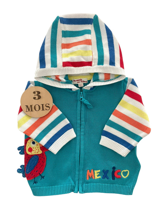 Gilet à capuche rayé, multicolore, DPAM