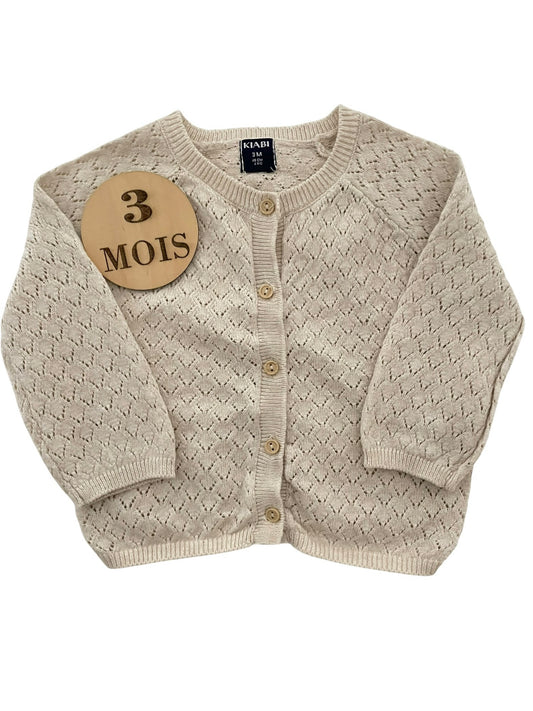 Gilet fin, beige, Kiabi
