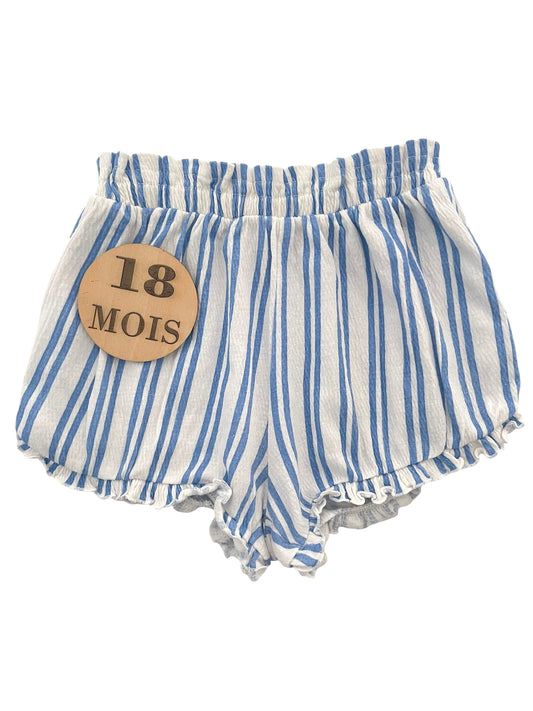 Short rayé bleu et blanc, Kiabi