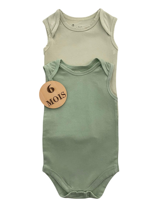 Lot 2 bodies débardeurs, verts
