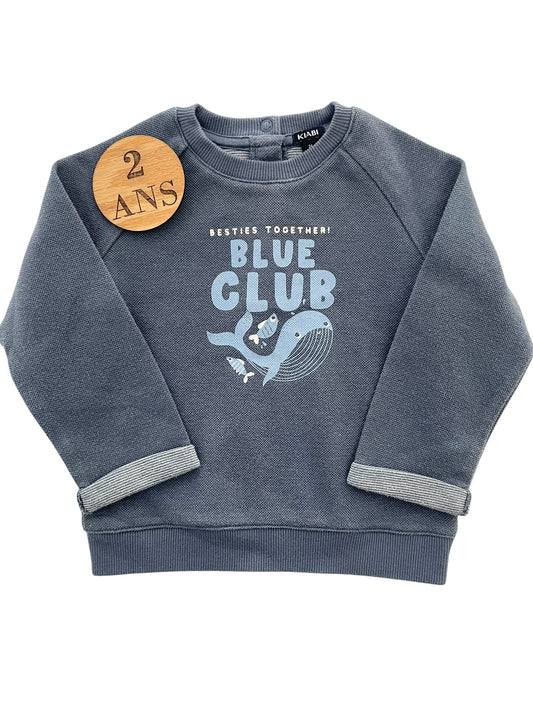 Sweat fin, bleu-gris, Kiabi