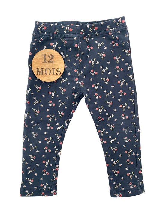 Jegging bleu-marine, fleuri, FPC
