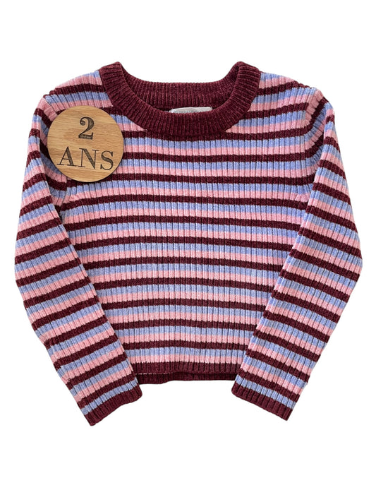 Pull en mailles, rayé violet/ bordeaux, Primark