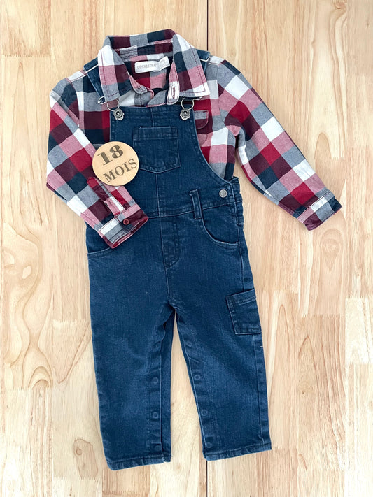 Ensemble salopette et chemise