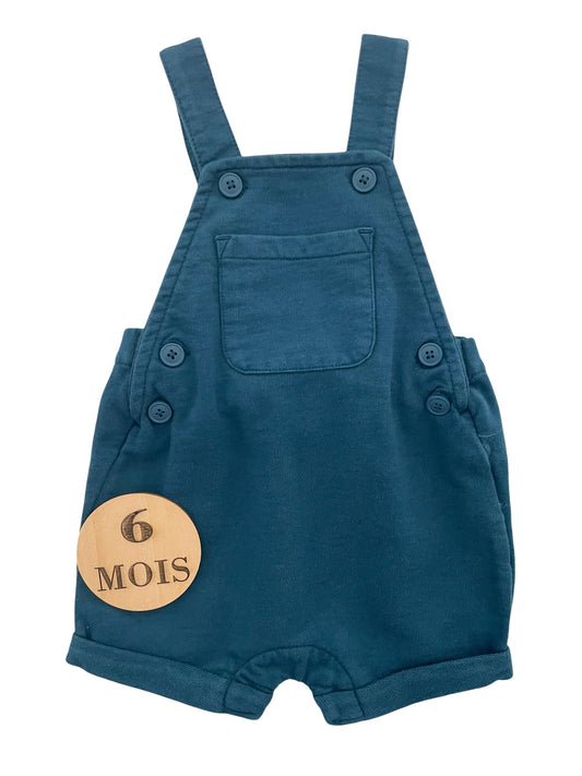 Salopette-short molleton, bleu, Kiabi