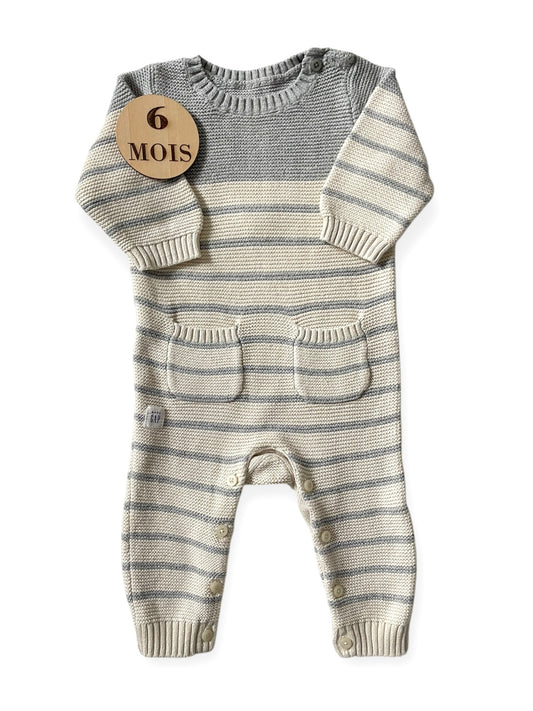 Combinaison en mailles, beige et grise, Baby GAP