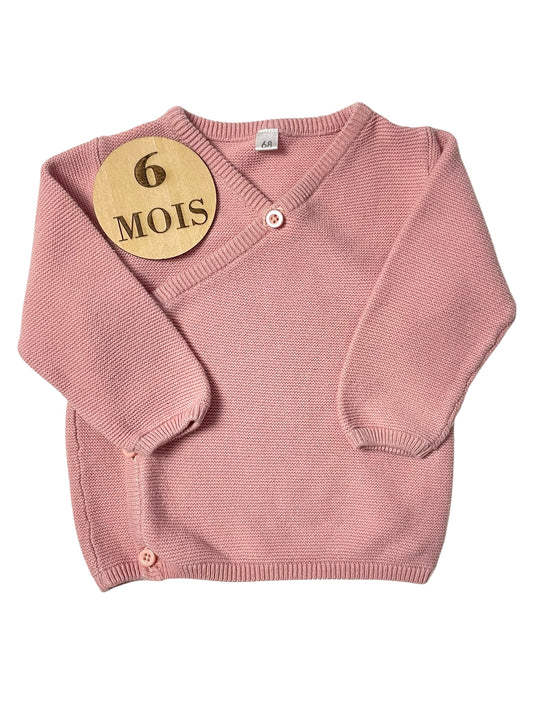 Brassière en mailles, cache-coeur, rose