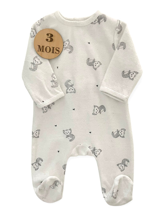 Pyjama velours blanc, koalas, Kiabi