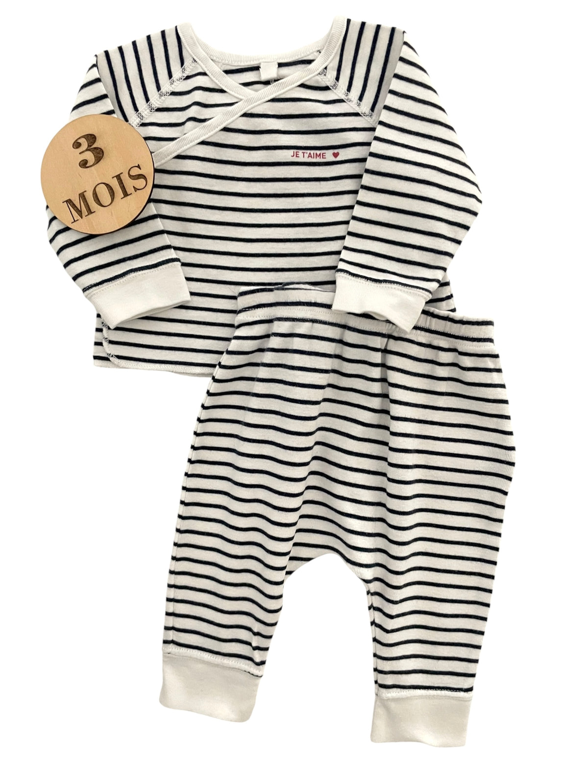 Ensemble rayé, brassière et pantalon, Petit Bateau