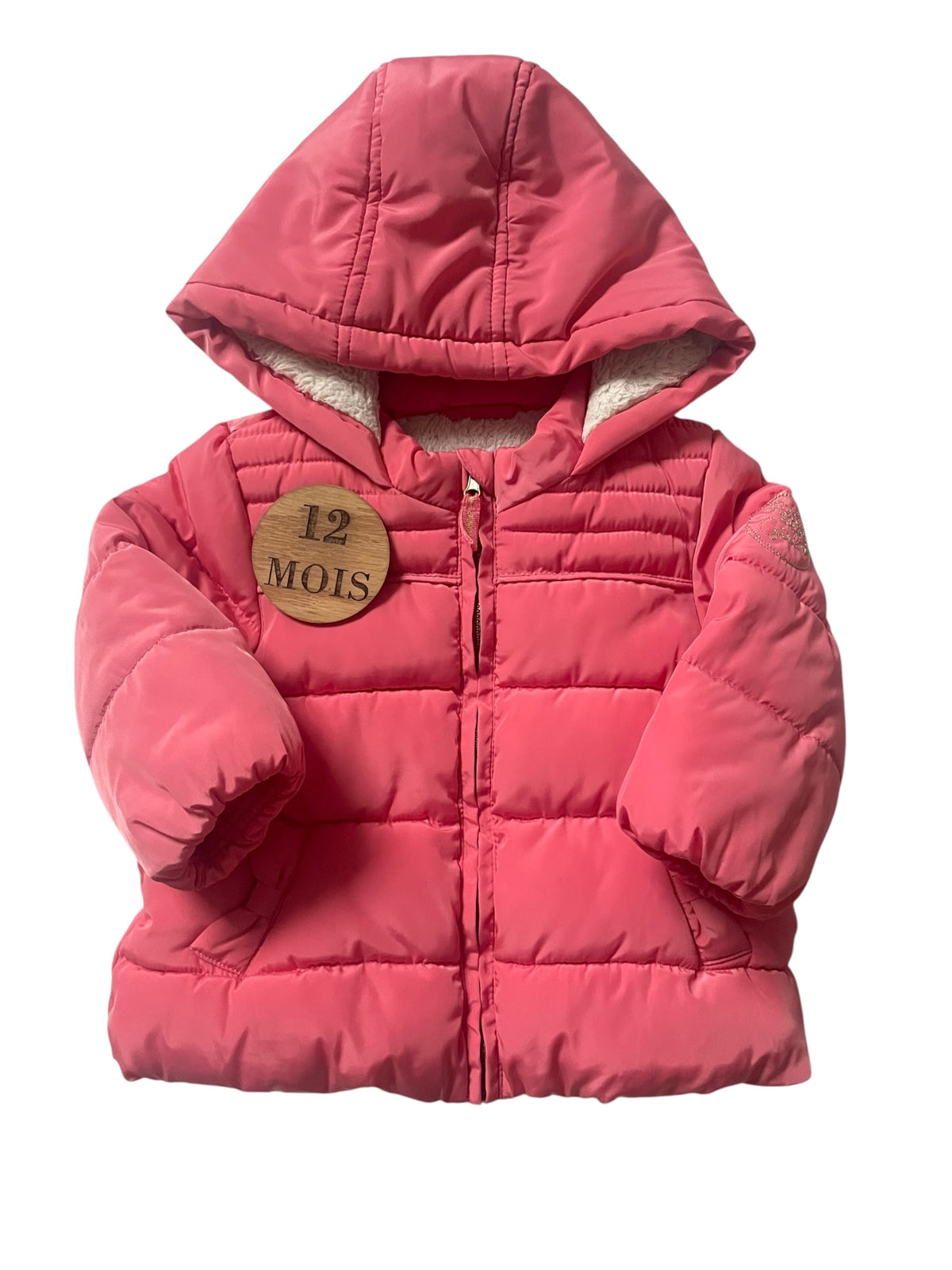 Doudoune rose, fourrée, TAO