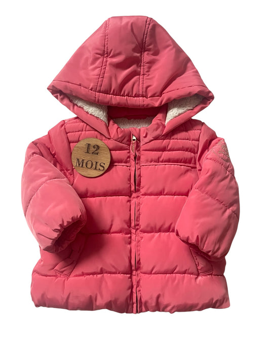 Doudoune rose, fourrée, TAO