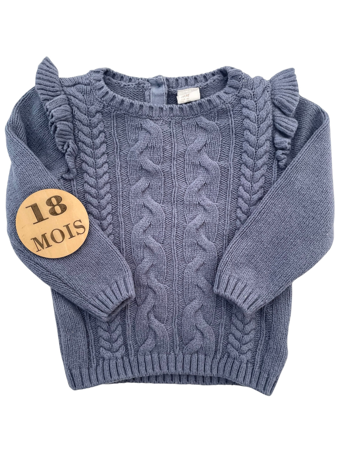 Pull en mailles, bleu-gris, H&M