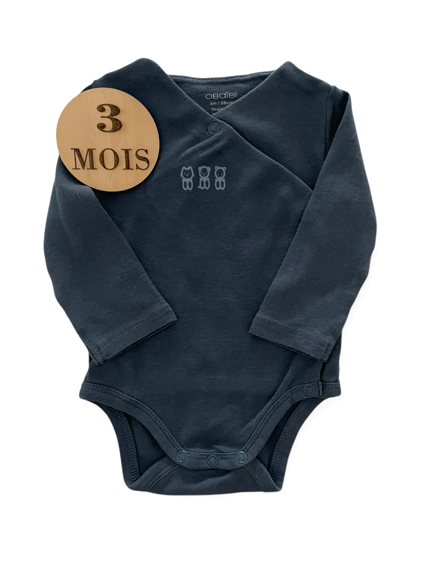 Lot 3 bodies, bleus /écru ,Obaïbi