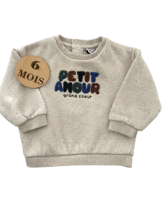Sweat crème, petit amour, TAO