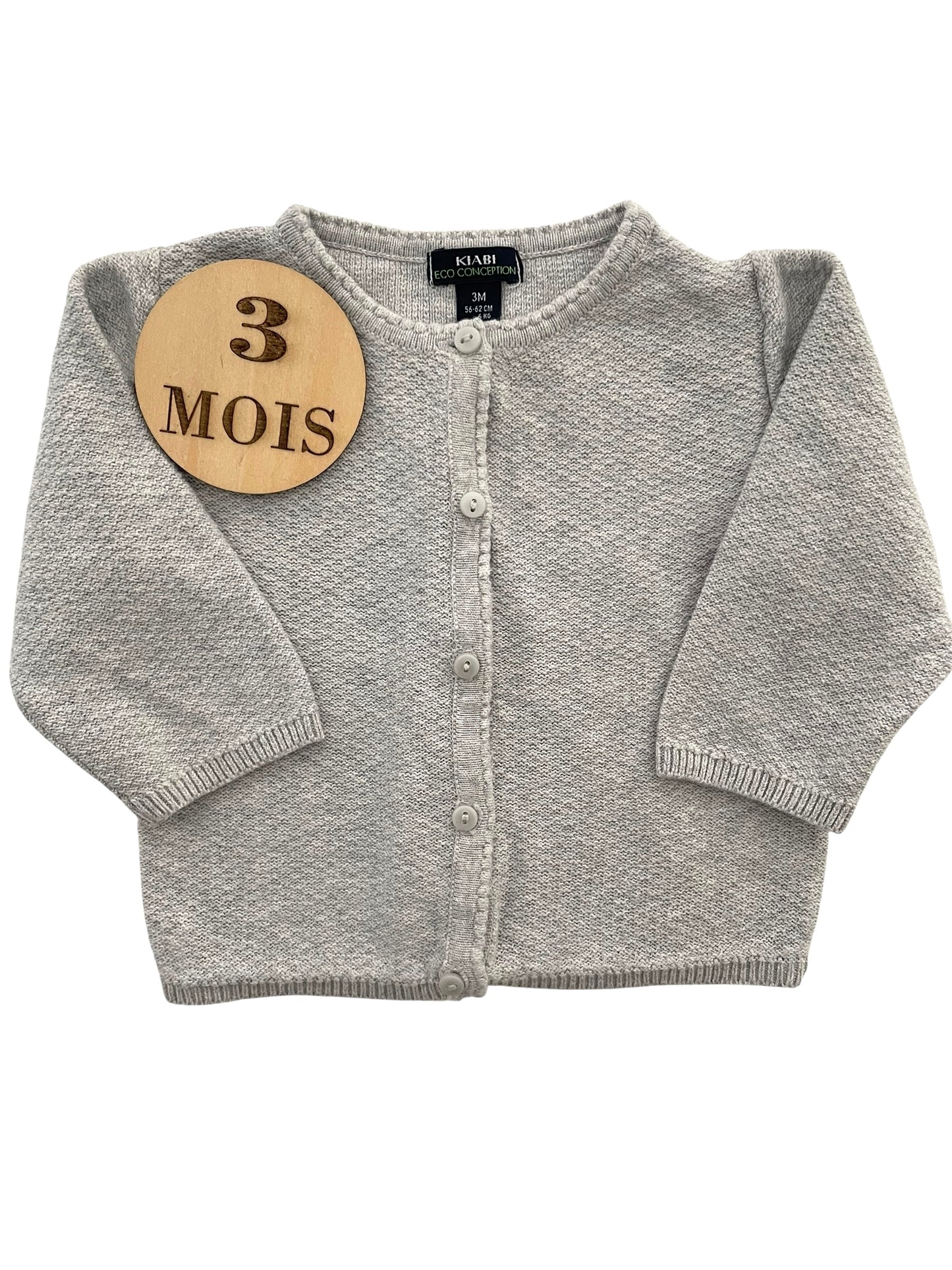 Gilet fin gris, Kiabi