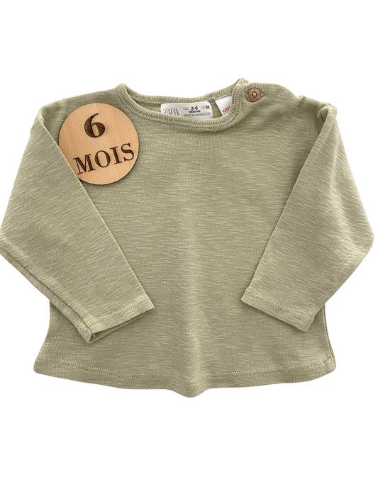 Tee-shirt vert, coupe large, Zara