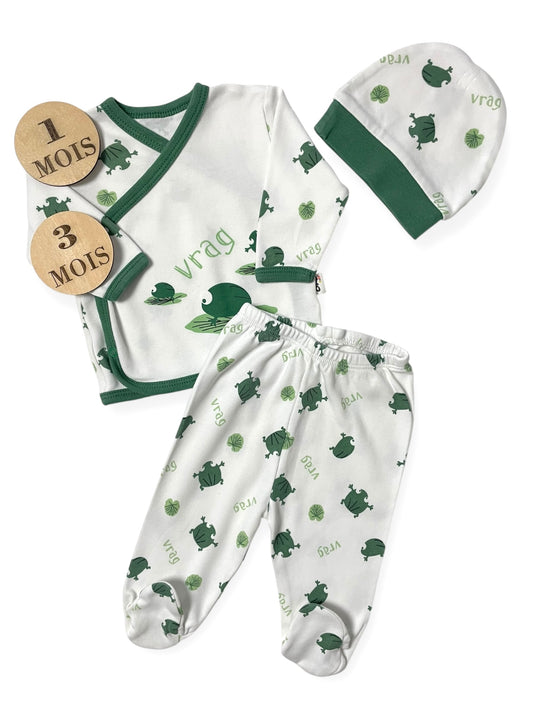 Ensemble 3 pièces, grenouilles