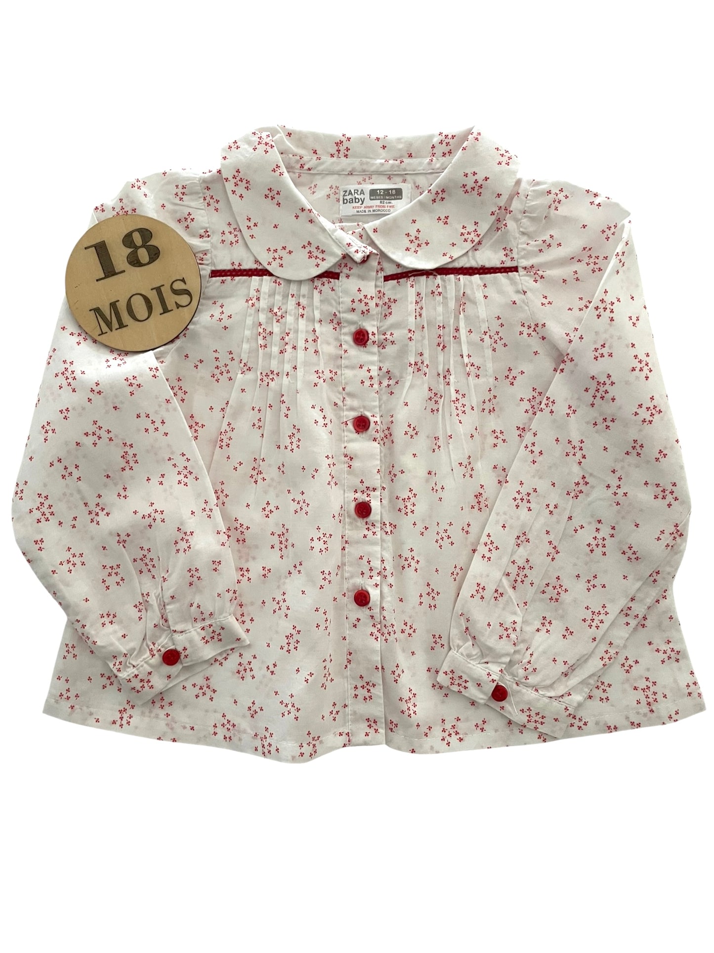 Chemisier rouge et blanc, Zara